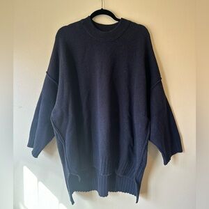 Free People, Peaches Tunic Sweater, Black, Size S